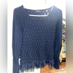 Morgan Navy Textured Sweater
